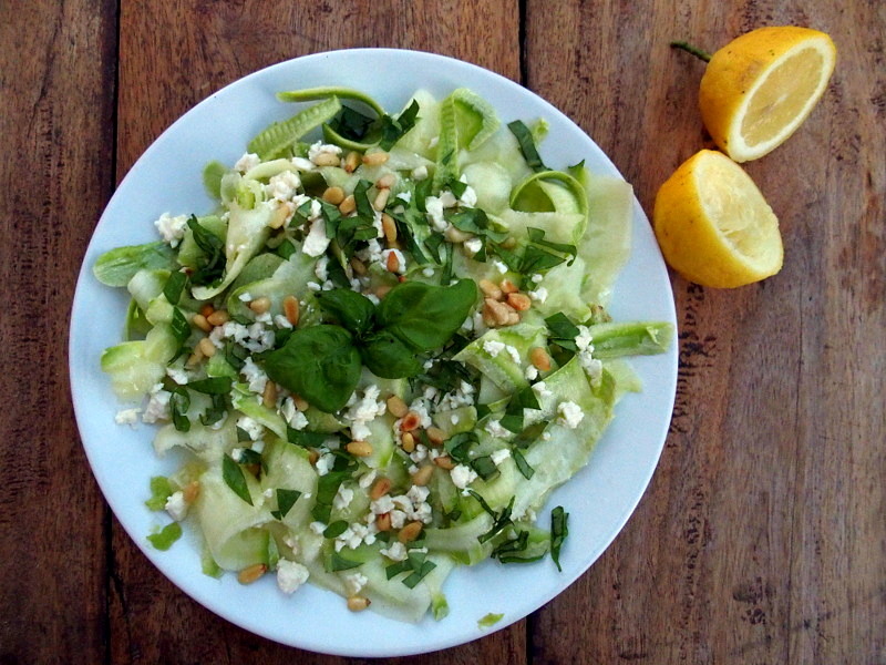 salade de courgettes cures carpaccio recette végétarienne blog culinaire blogueuse toulouse