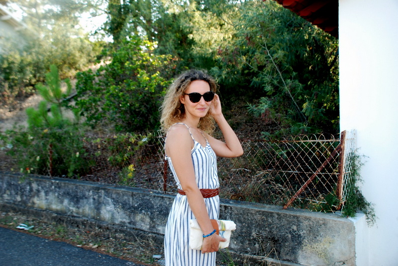 robe rayée robe rayures sabots à talons son noguera look d'été summer outfit blog mode Toulouse