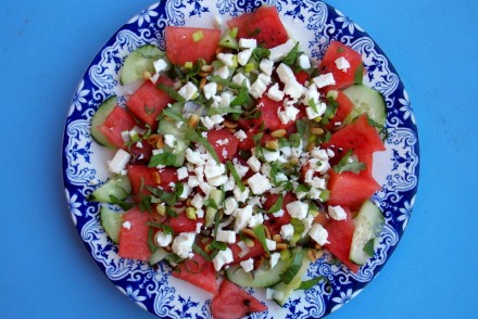 salade grecque pastèque recette salade fraîche healthy sans gluten blog cuisine rock my casbah