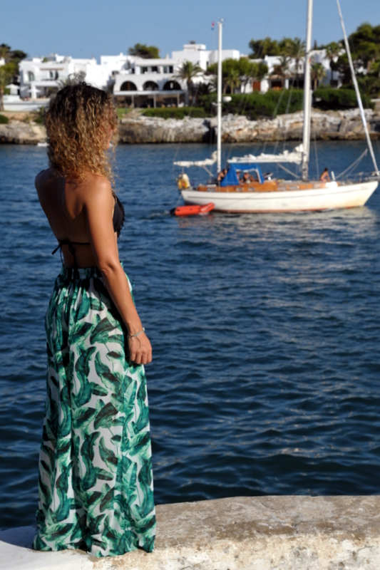 look jungle pantalon large imprimé palmier tenue de plage ootd summer outfit blog mode french blogger rock my casbah 
