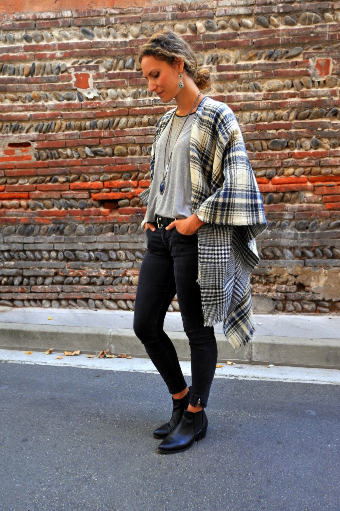 châle poncho look automne boho outfit blog mode fashion blog toulouse