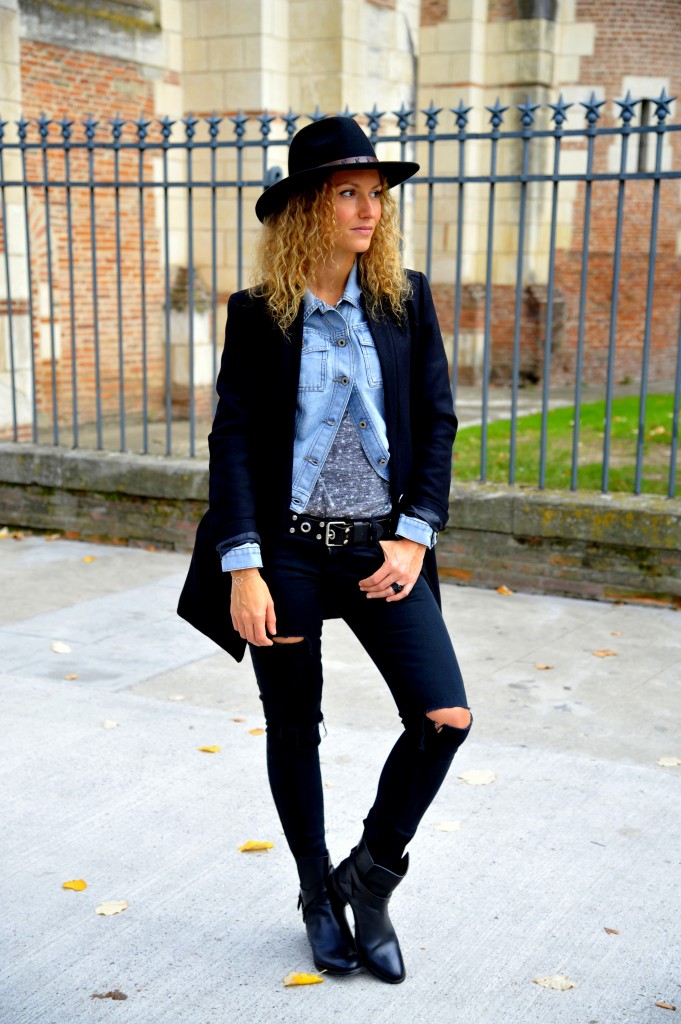 chaussures Ted & Muffy shoes look rock 70' outfit blog mode toulouse tenue hiver 2015 chapeau caban mango